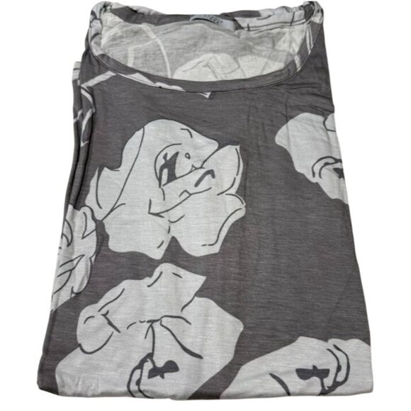 Studio 1886 Womens Ruched Sleeve Orange & Gray Floral Tops Size L (12-14) - Picture 7 of 8